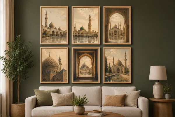 Wooden_Traditional_Architectural_Print_Framed_Wall_Art_Set