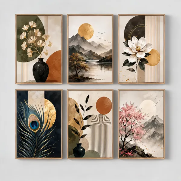 Wood_Frame_Modern_Nature_Wall_Art_Set