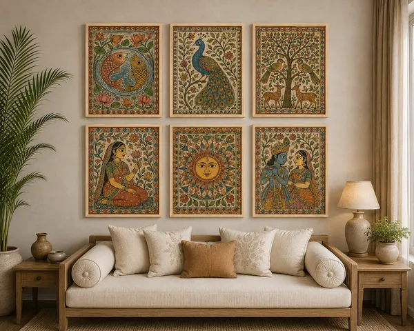 Traditional_Folk_Art_Six-Piece_Framed_Wall_Art_Set