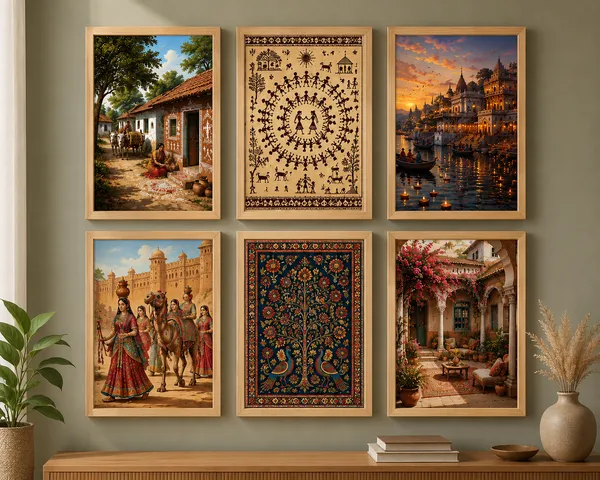 Traditional_Art_Set_Of_6_Framed_Wall_Paintings