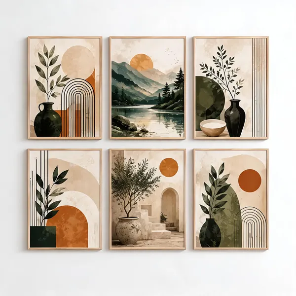 Wood_Modern_Botanical_Abstract_Framed_Wall_Art_Set