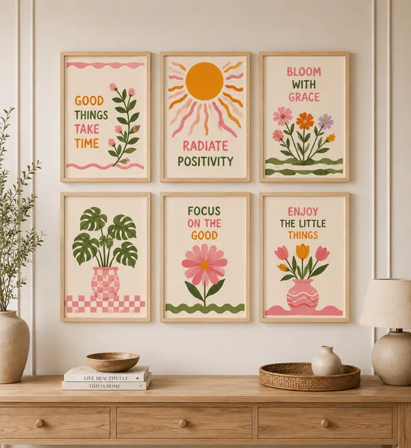 Wooden_Bohemian_Floral_Typography_Framed_Wall_Art_Set