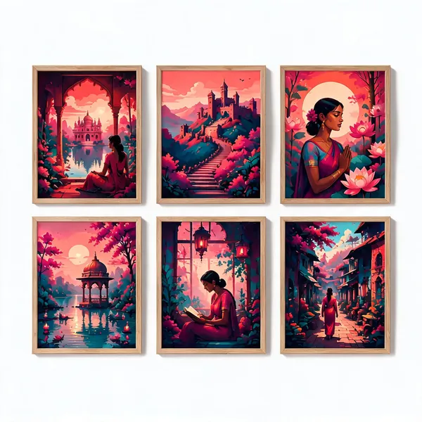 Wood-Tone_Contemporary_Scenic_Wall_Art_Set_Of_6