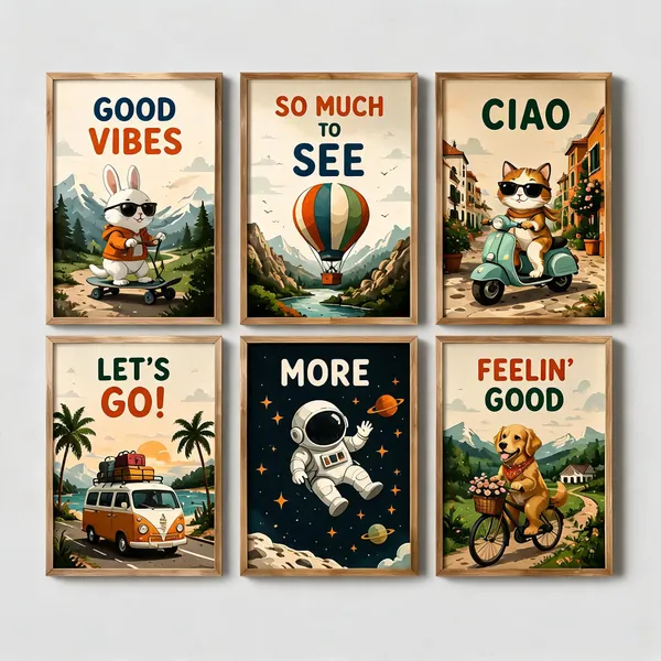 Wooden_Retro_Travel_Art_Set_Of_6_Framed_Wall_Posters