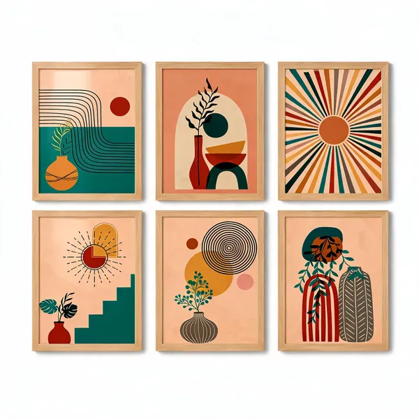 Wood-Toned_Abstract_Geometric_Set_Of_6_Wall_Art_Frames