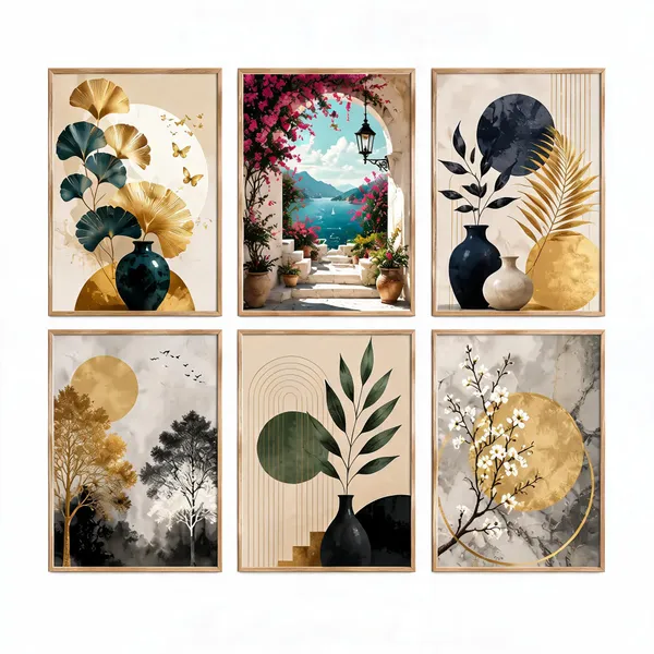 Wooden_Framed_Botanical_Abstract_Wall_Art_Set