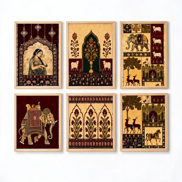 Traditional_Indian_Motif_Framed_Wall_Art_Set