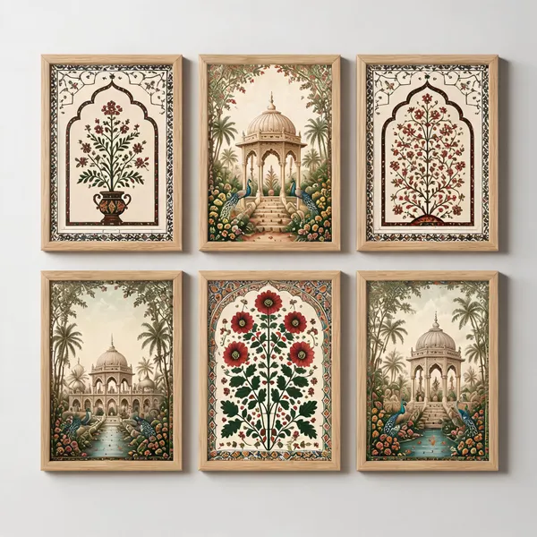 Wooden_Traditional_Floral_Print_Framed_Wall_Art_Set