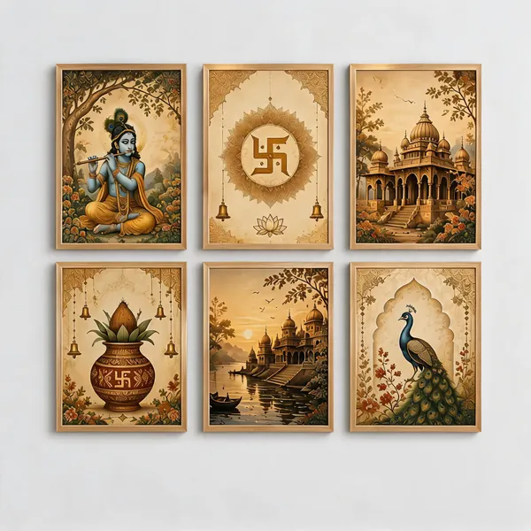 Wooden_Traditional_Indian_Motif_Framed_Wall_Art_Set