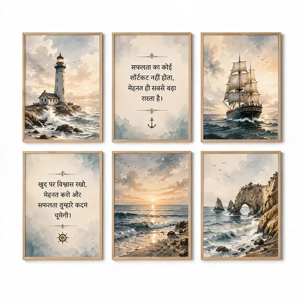 Wooden_Nautical_Quote_Set_Of_6_Wall_Art_Frames