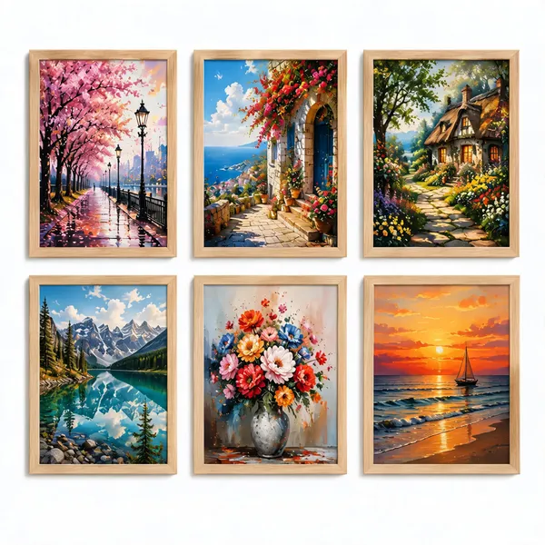 Wooden_Scenic_Floral_Wall_Art_Painting_Set_Of_6