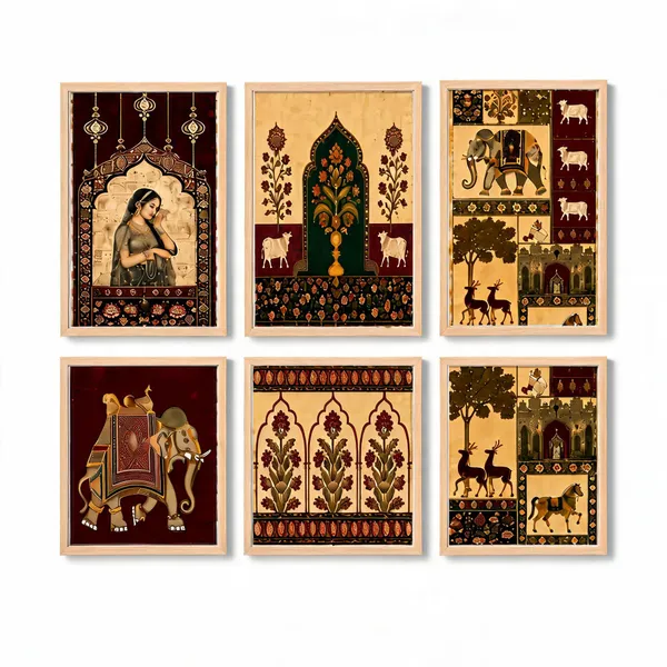 Wooden_Traditional_Indian_Art_Framed_Wall_Decor_Set
