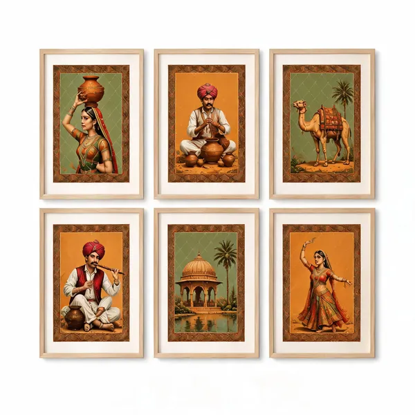 Wooden_Traditional_Indian_Art_Framed_Wall_Decor_Set