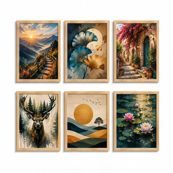 Wooden_Framed_Scenic_Wall_Art_Set_Of_6