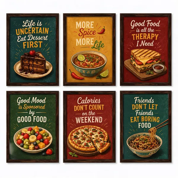 Framed_Food_Quote_Set_Of_6_Wall_Art_Prints