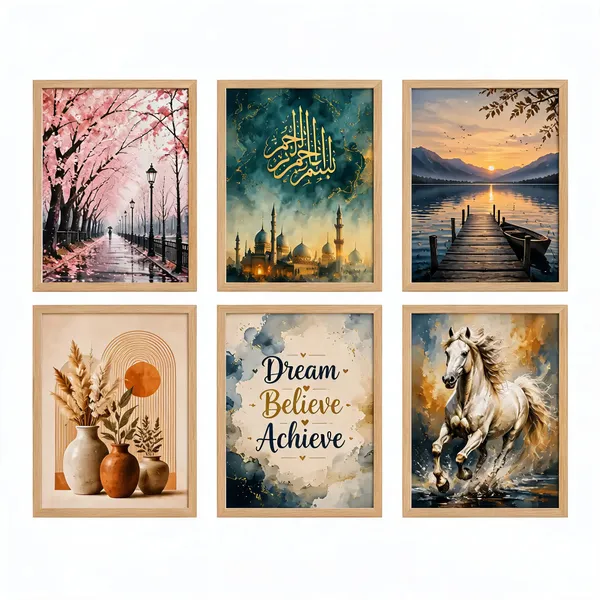 Wooden_Contemporary_Assorted_Print_Set_Of_6_Framed_Wall_Art