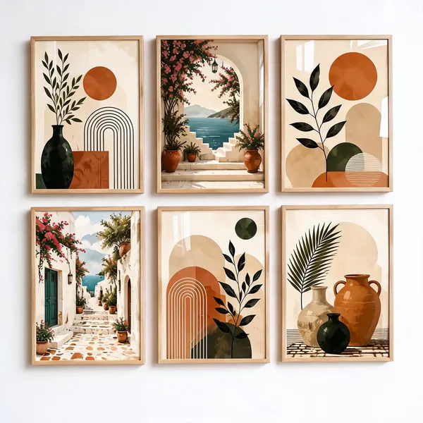 Bohemian_Abstract_Botanical_Print_Framed_Wall_Art_Set