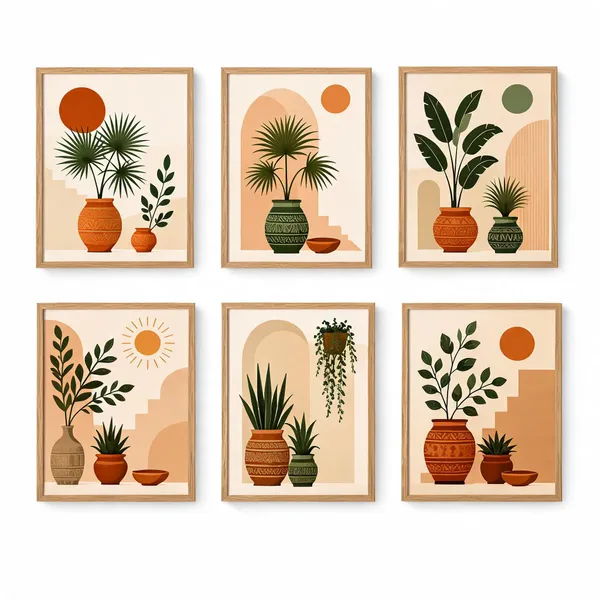 Wood-Toned_Botanical_Leaf_Print_Wall_Art_Set