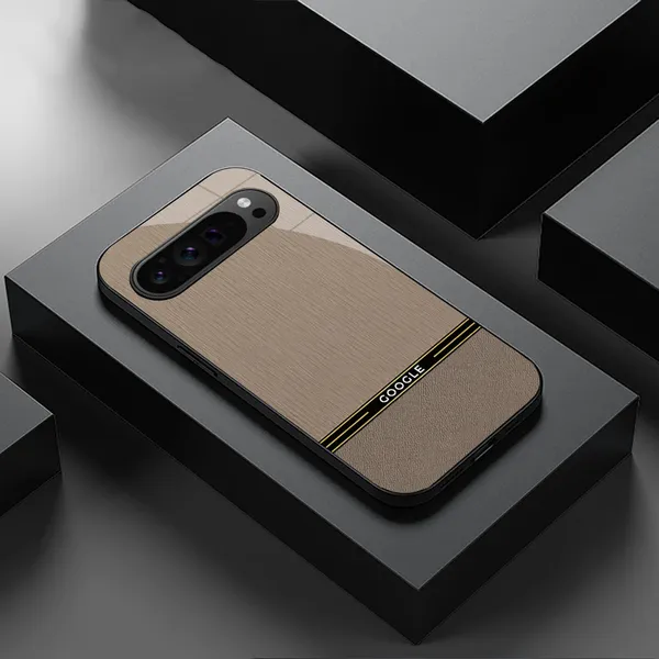Beige_Textured_Phone_Case_With_Black_Gold_Stripe