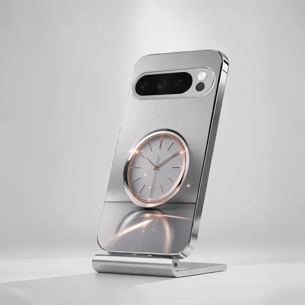 Silver_Analog_Clock_Design_Phone_Case