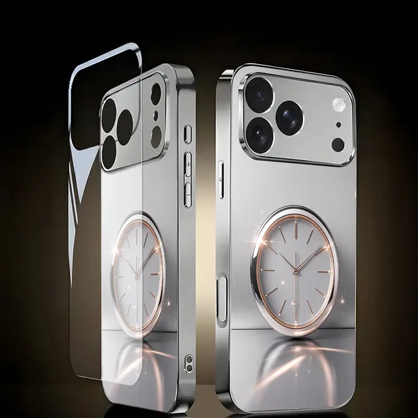Silver_Analog_Clock_Design_Phone_Case