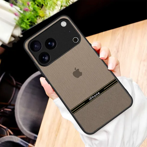 Beige_Textured_Phone_Case_With_Black_Gold_Stripe