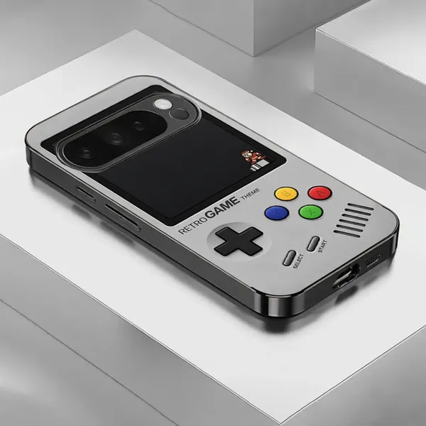 Gray_Retro_Game_Theme_Mobile_Phone_Case