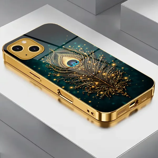 Gold_Peacock_Print_Protective_Phone_Case