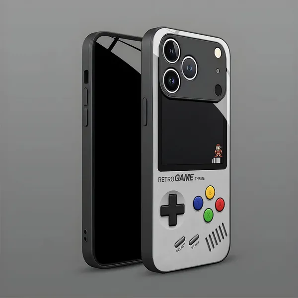 Gray_Retro_Game_Theme_Mobile_Phone_Case