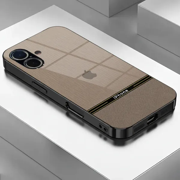 Beige_Textured_Phone_Case_With_Black_Gold_Stripe