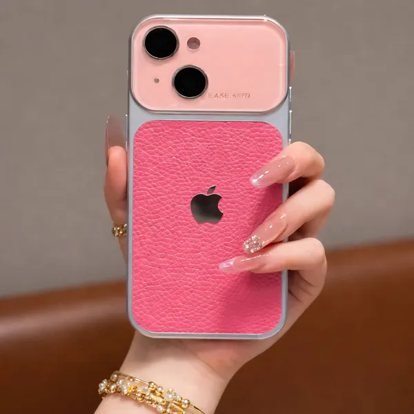 Pink_Textured_Protective_Phone_Case_With_Clear_Bumper