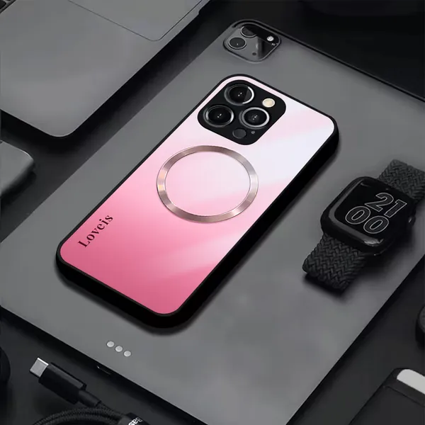 Pink_TPU_Magnetic_Ring_Phone_Case_for_Smartphones