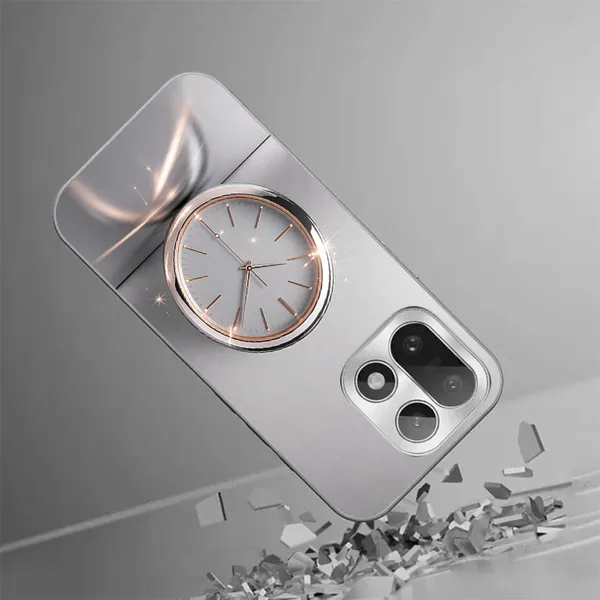 Silver_Analog_Clock_Design_Phone_Case