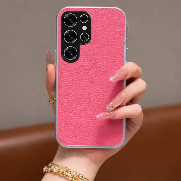 Pink_Textured_Protective_Phone_Case_With_Clear_Bumper