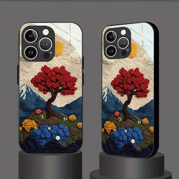 Artistic_Tree_Pattern_Textured_Phone_Case