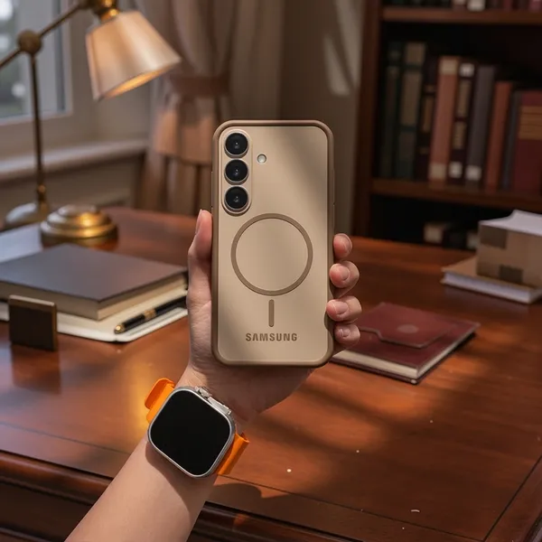 Beige_Magnetic_Ring_Phone_Case