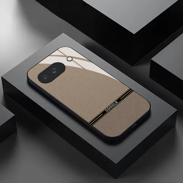 Beige_Textured_Phone_Case_With_Black_Gold_Stripe