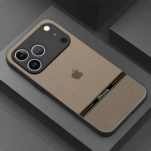 Beige_Textured_Phone_Case_With_Black_Gold_Stripe