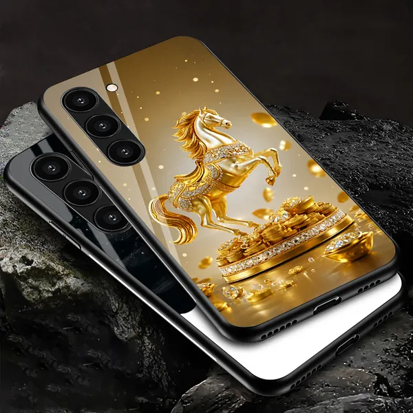 Gold_Horse_Design_Phone_Case