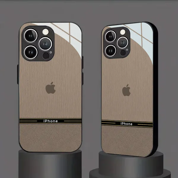 Beige_Textured_Phone_Case_With_Black_Gold_Stripe