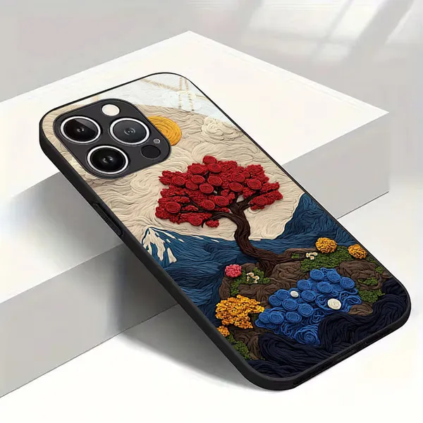 Artistic_Tree_Pattern_Textured_Phone_Case