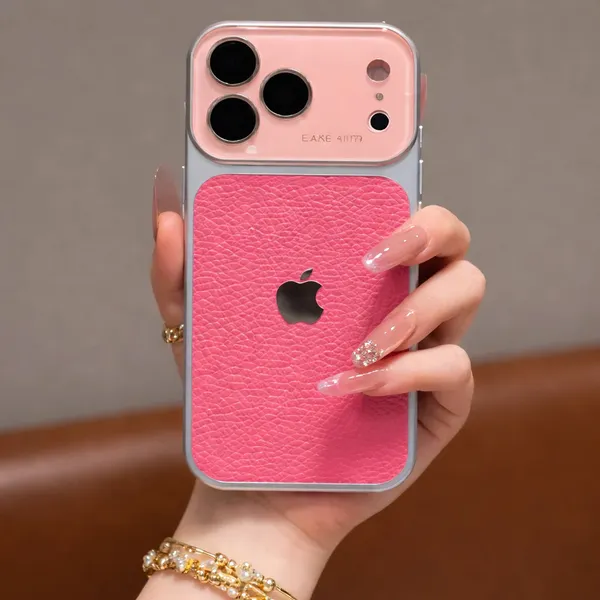 Pink_Textured_Protective_Phone_Case_With_Clear_Bumper