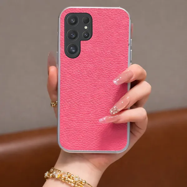 Pink_Textured_Protective_Phone_Case_With_Clear_Bumper