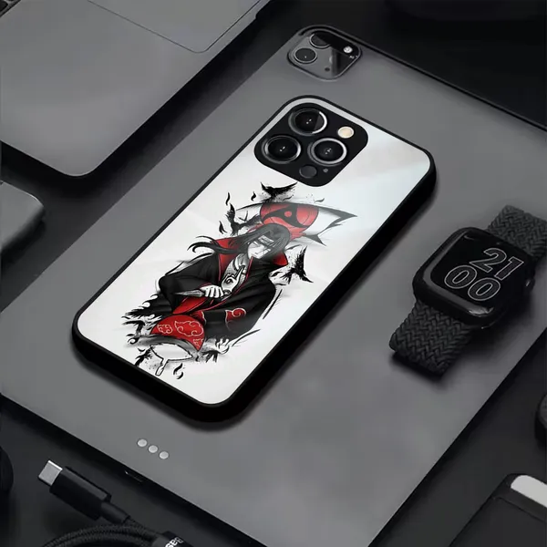 White_Anime_Printed_Protective_Phone_Case