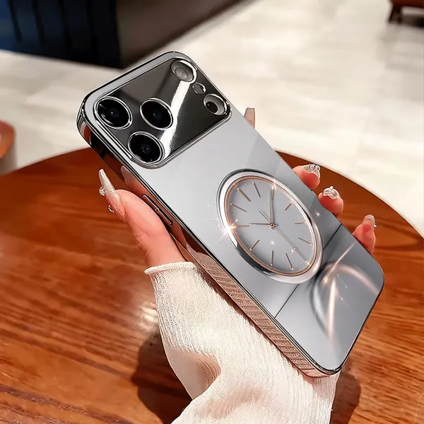 Silver_Analog_Clock_Design_Phone_Case