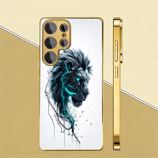 White_Lion_Print_Phone_Case