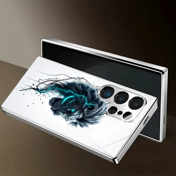 White_Lion_Print_Phone_Case