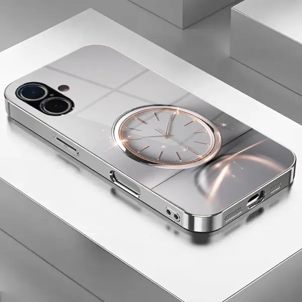 Silver_Analog_Clock_Design_Phone_Case