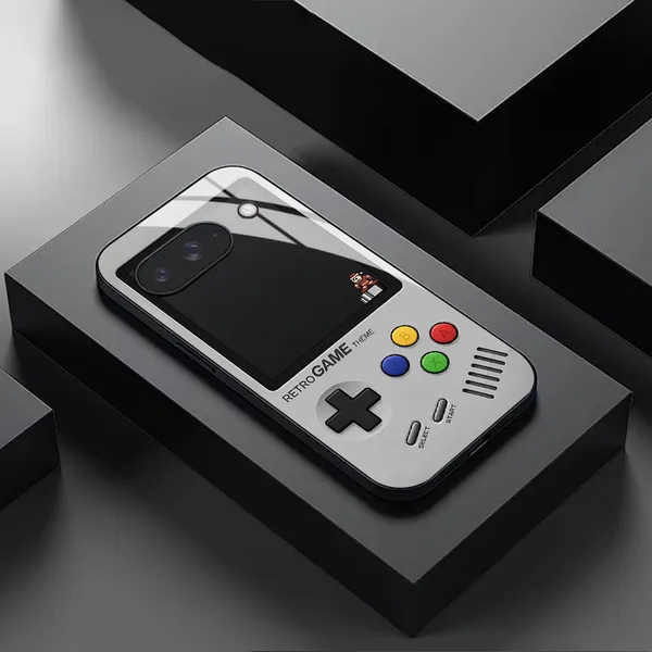 Gray_Retro_Game_Theme_Mobile_Phone_Case