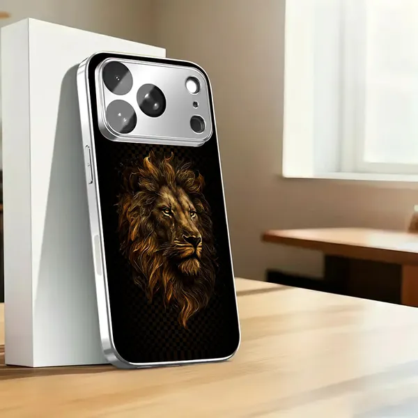 Silver_Lion_Print_Phone_Case